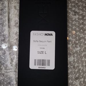 Nova Luxe White Sequin Pants - L